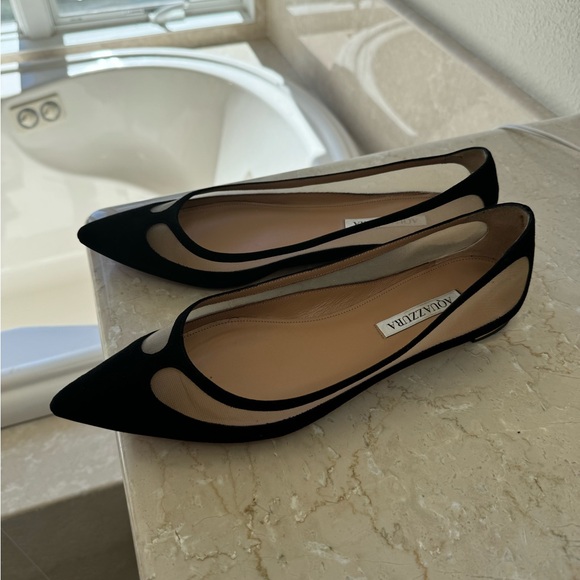 Aquazzura Amal suede flats mesh 40.5 - Picture 2 of 6